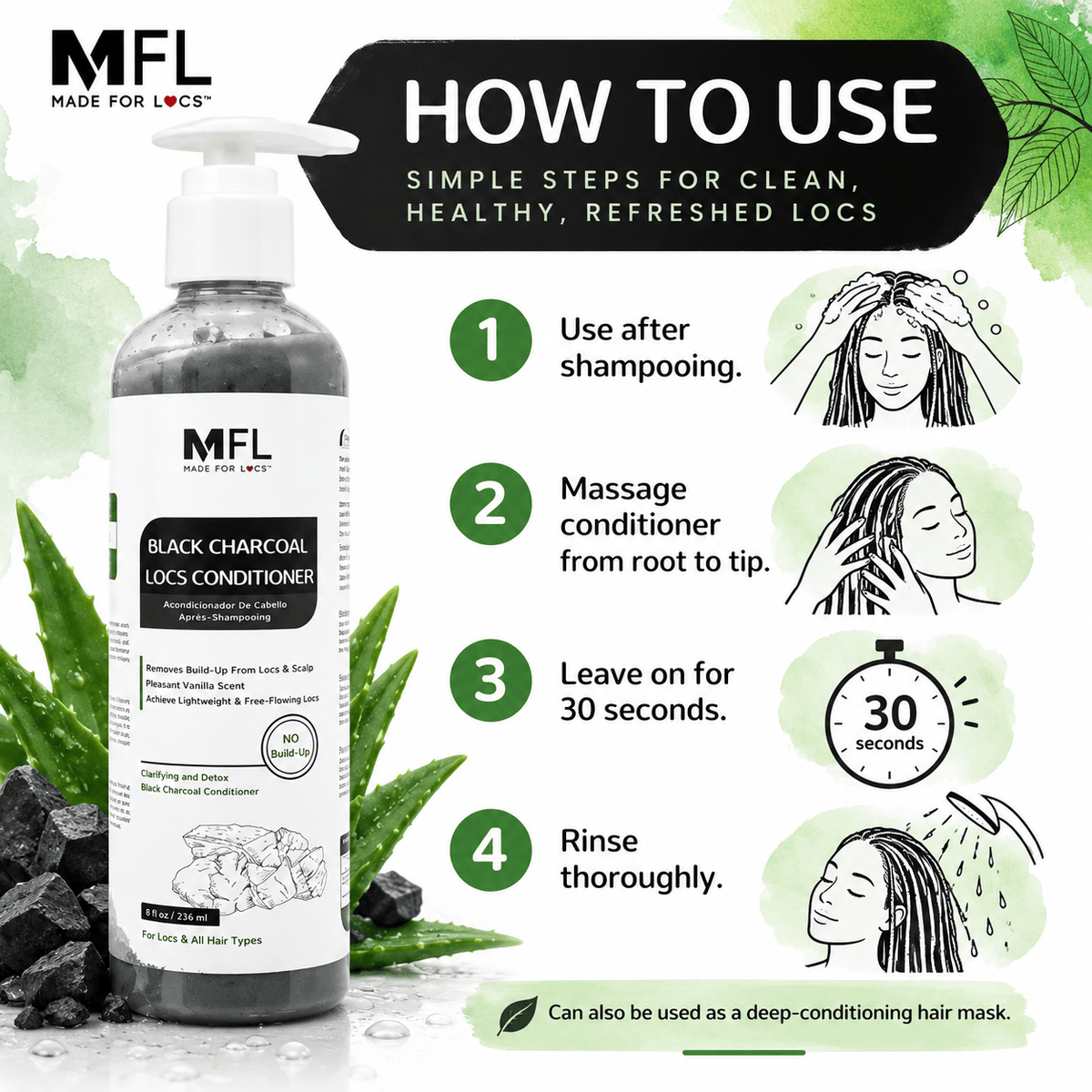 Made For Locs Black Charcoal Conditioner how to use