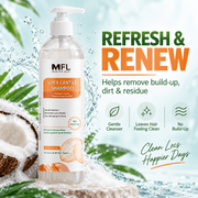 Made For Locs Castile Shampoo buildup and residue cleansing infographic