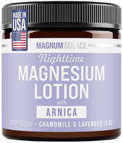 Magnum Solace Nighttime Magnesium Lotion with Arnica Chamomile and Lavender 5 oz