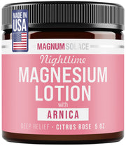 Magnum Solace Nighttime Magnesium Lotion with Arnica Citrus Rose 5 oz