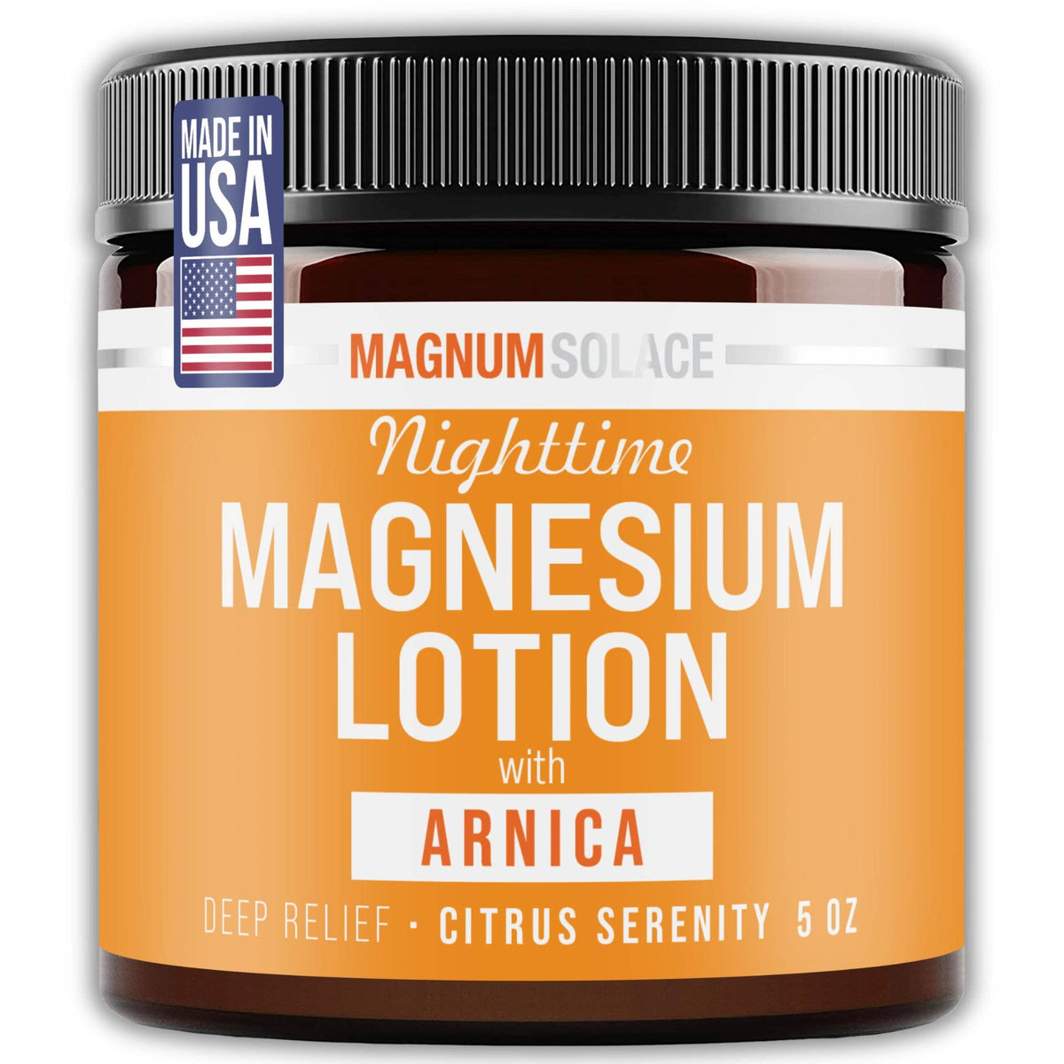 Magnum Solace Nighttime Magnesium Lotion with Arnica Citrus Serenity 5 oz