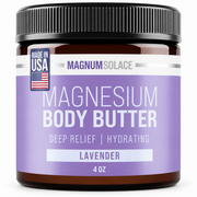 Magnum Solace Magnesium Body Butter Lavender 4 oz on white background