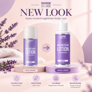 Magnum Solace Magnesium Lotion packaging infographic