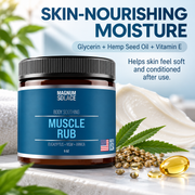 Magnum Solace Muscle Rub skin-nourishing moisture infographic