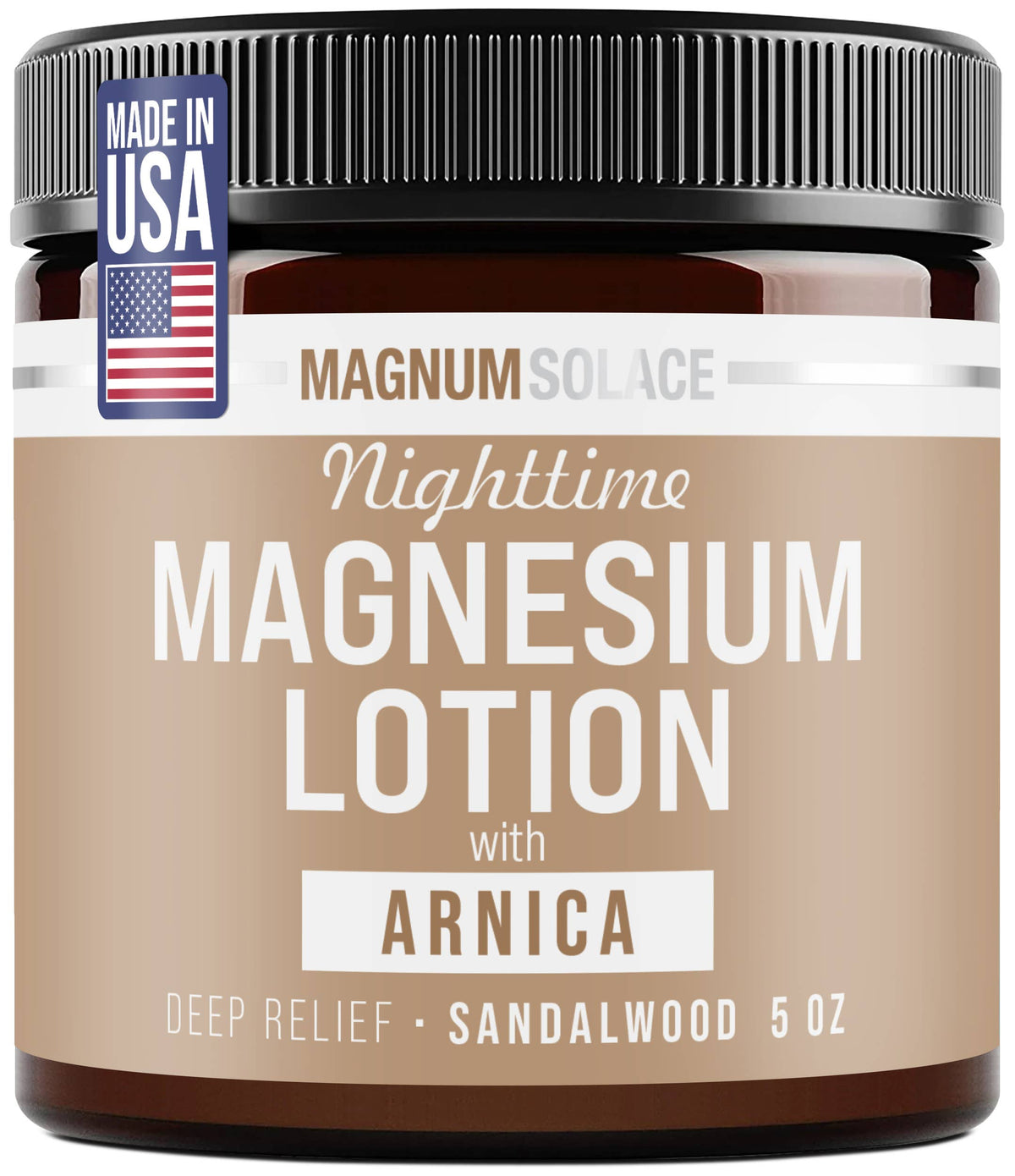 Magnum Solace Nighttime Magnesium Lotion with Arnica Sandalwood 5 oz