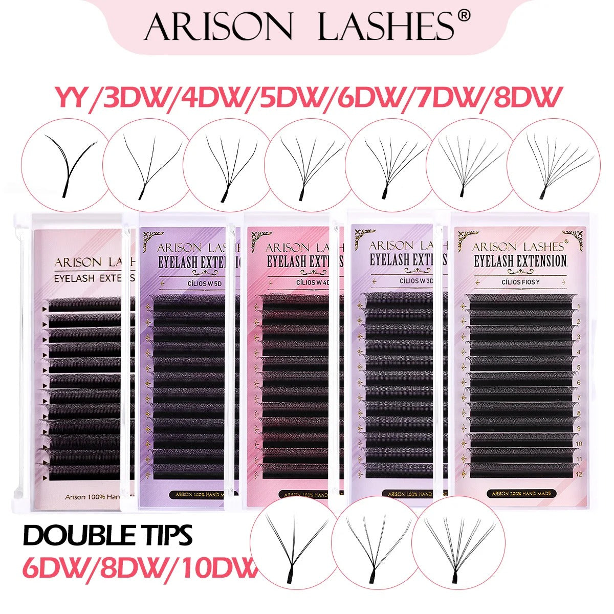 ARISON W Shaped & YY Lash Extensions 3D-8D