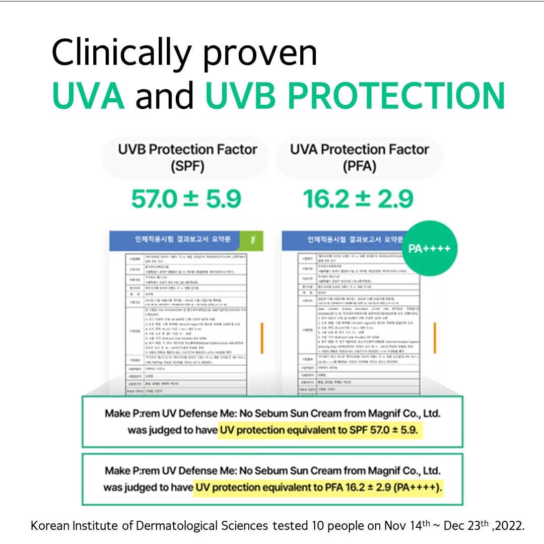 make p:rem UV Defense Me No Sebum Sun Cream 50mL — English product information gallery-3