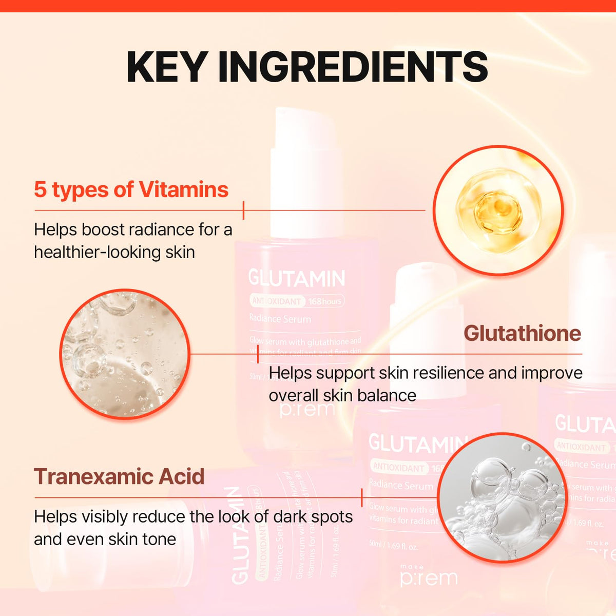 make p:rem Glutamin Antioxidant Radiance Serum 50ml source information panel 4