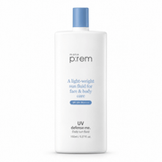 make p:rem UV Defense Me Daily Sun Fluid 150mL — authentic product packaging on a white background