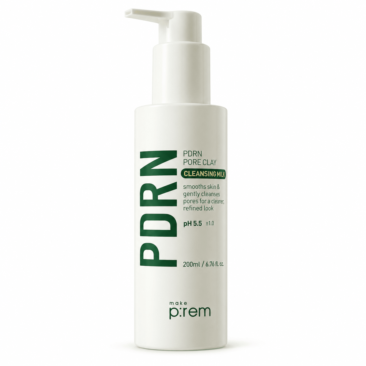make p:rem PDRN Pore Clay Cleansing Milk 200mL on white