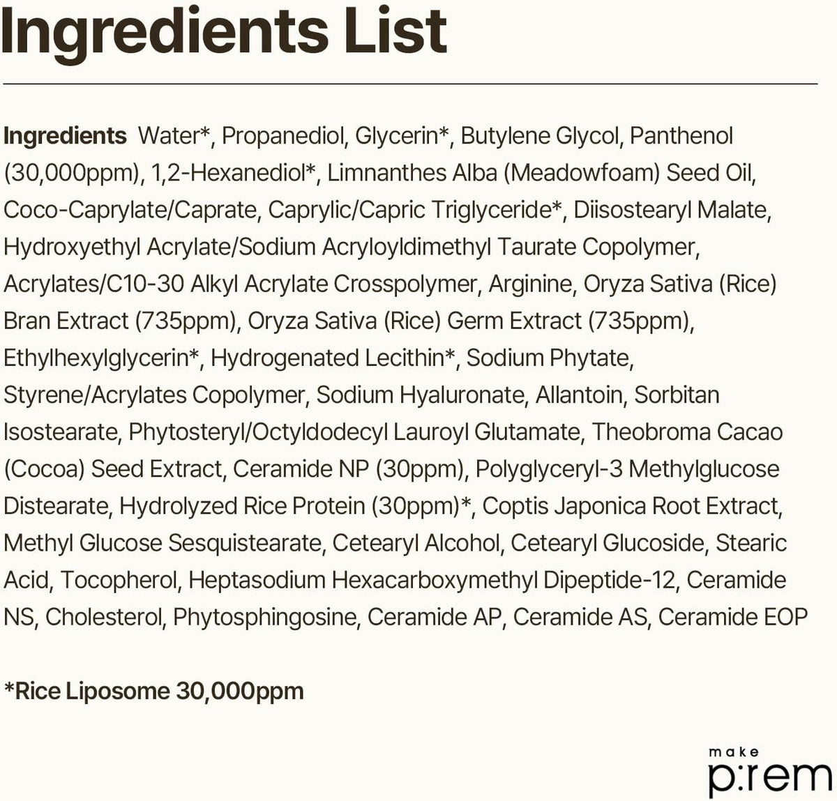 make p:rem Rice Liposome Panthenol Moisture Toner 200mL — Amazon panel 7