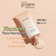 make p:rem Glow Beige Tone Up Sun Cream 50mL — Amazon English product information 1