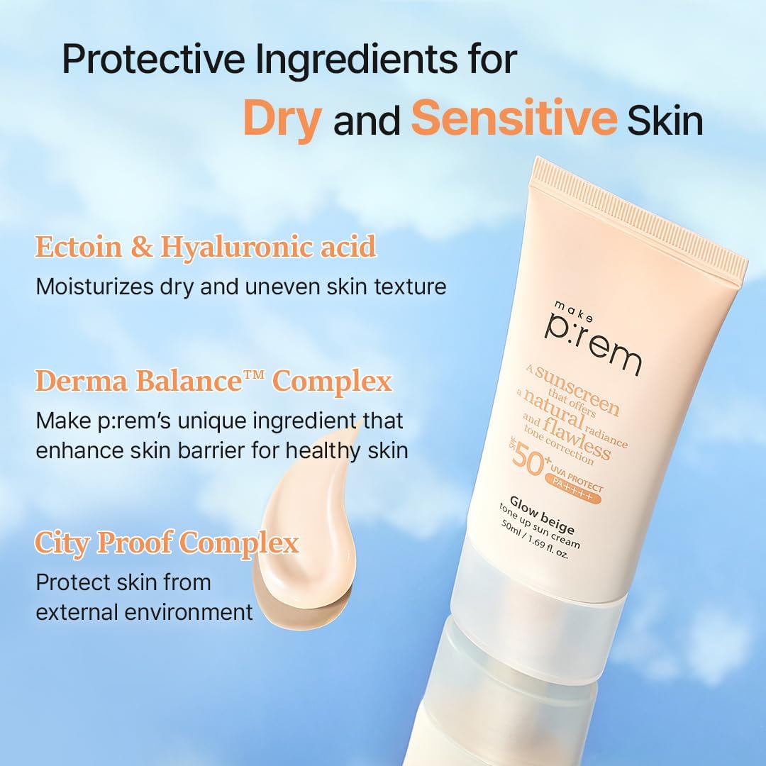make p:rem Glow Beige Tone Up Sun Cream 50mL — Amazon English product information 4