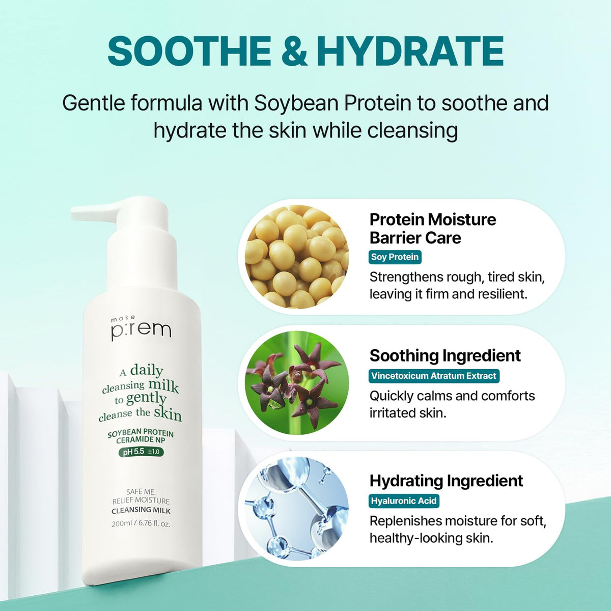 make p:rem Safe Me Relief Moisture Cleansing Milk product information