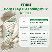 make p:rem PDRN Pore Clay Cleansing Milk 100mL refill product information