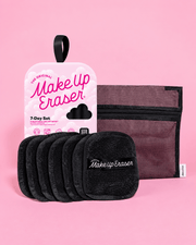 MakeUp Eraser Chic Black 7-Day Set with seven cloths and laundry bag