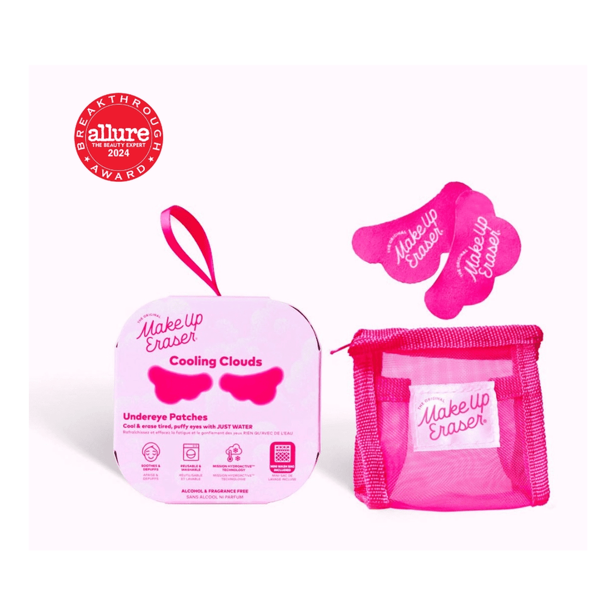 MakeUp Eraser Cooling Clouds reusable undereye patches with Allure 2024 Breakthrough Award