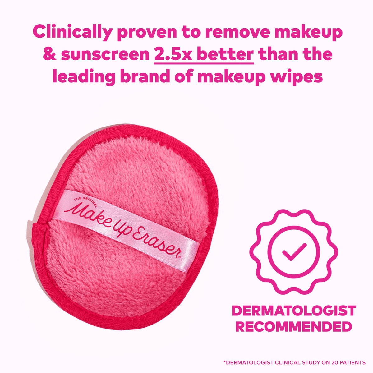 MakeUp Eraser Daily dermatologist recommended makeup removal infographic