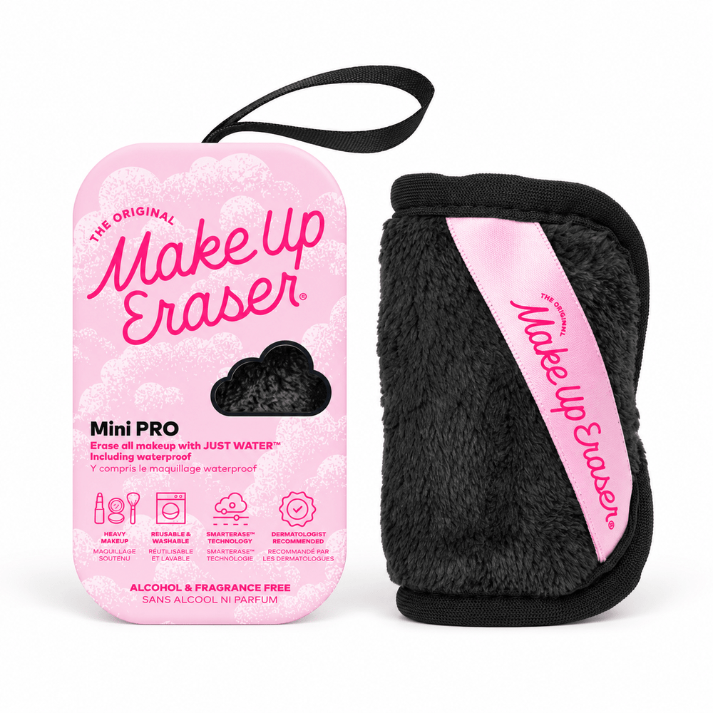 MakeUp Eraser Mini PRO Chic Black reusable makeup remover with packaging