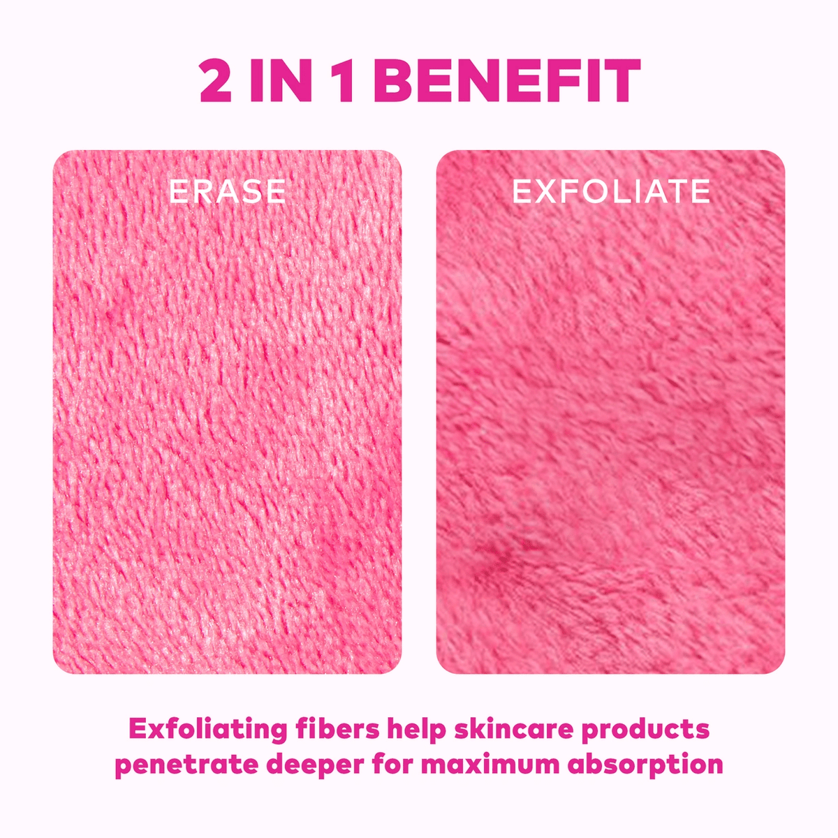 MakeUp Eraser PRO two-sided erase and exfoliate fibers