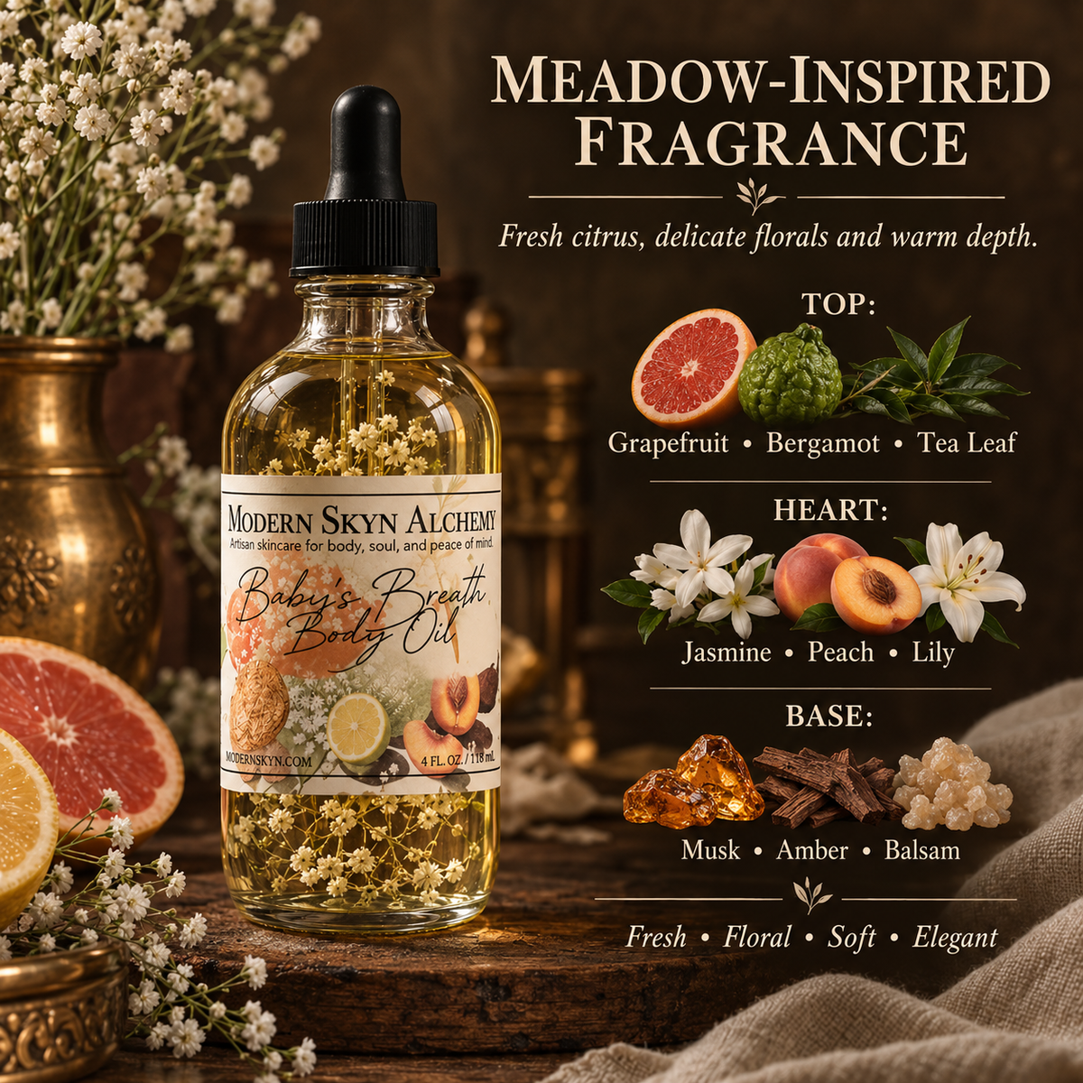 Baby's Breath Body Oil meadow-inspired fragrance profile