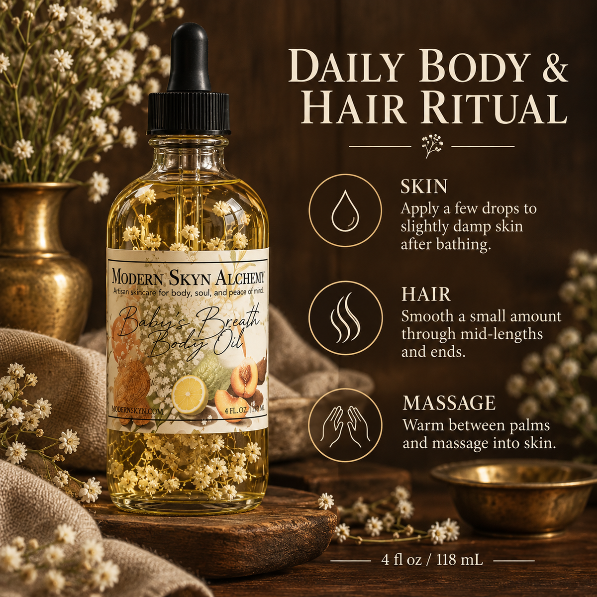 Baby's Breath Body Oil daily body and hair ritual