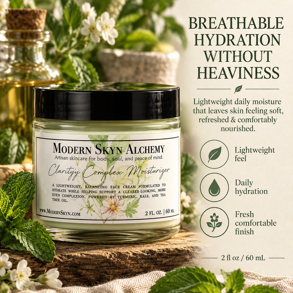Clarity Complex Moisturizer breathable hydration without heaviness