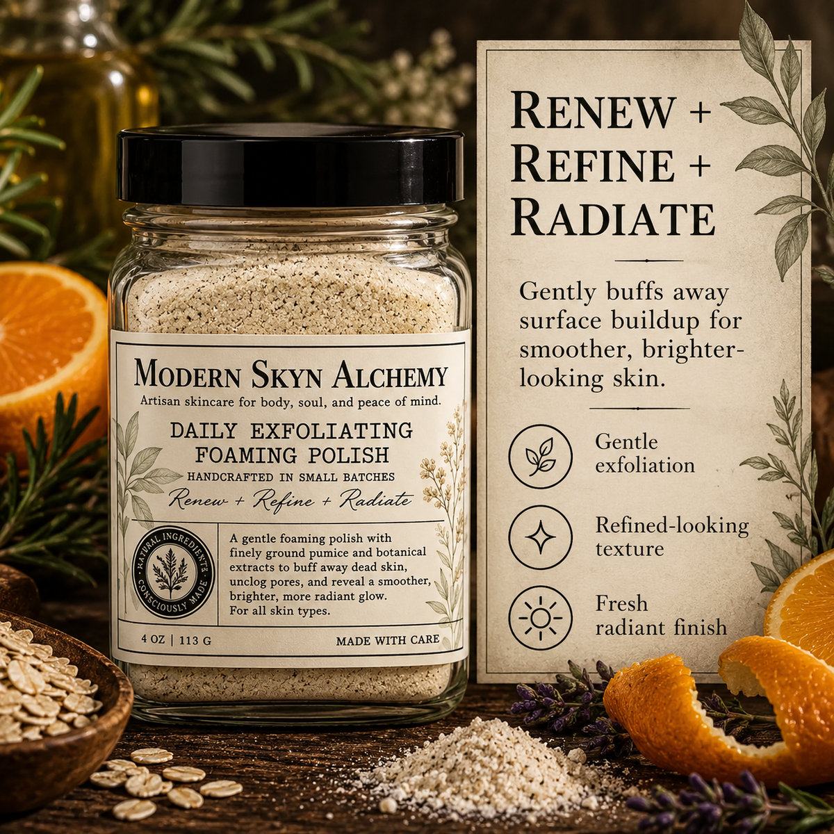 Daily Exfoliating Foaming Polish renew refine radiate benefits