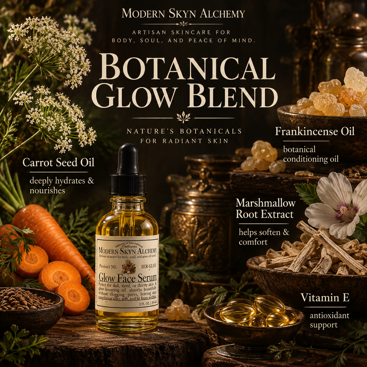 Glow Face Serum botanical ingredients
