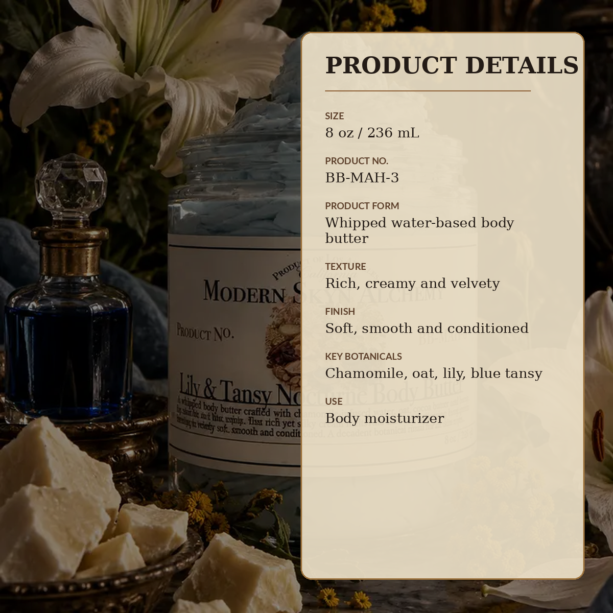 Modern Skyn Alchemy Lily & Tansy Nocturne Body Butter product details