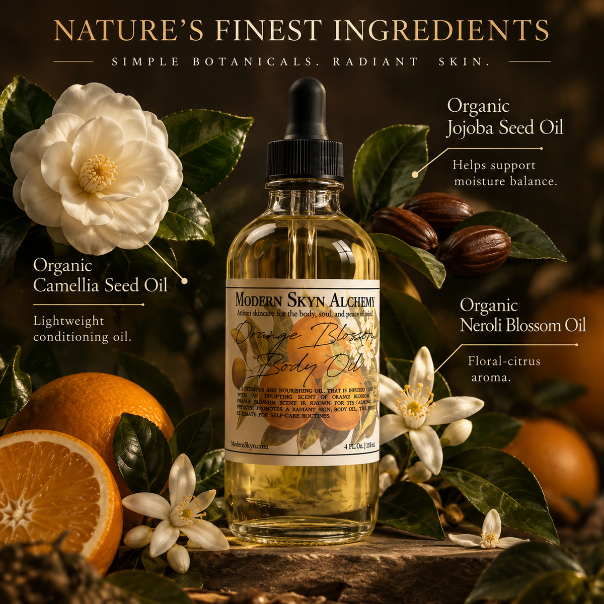Orange Blossom Body Oil botanical ingredients