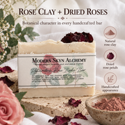 Patchouli Rose Body Bar rose clay and dried roses