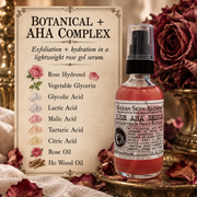 Rose AHA Serum botanical and AHA ingredients