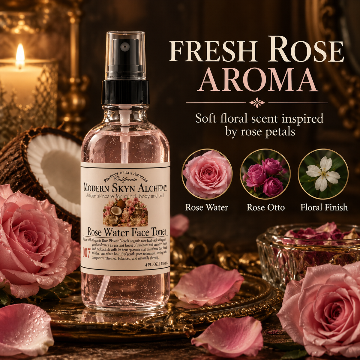 Rose Water Face Toner fresh rose aroma