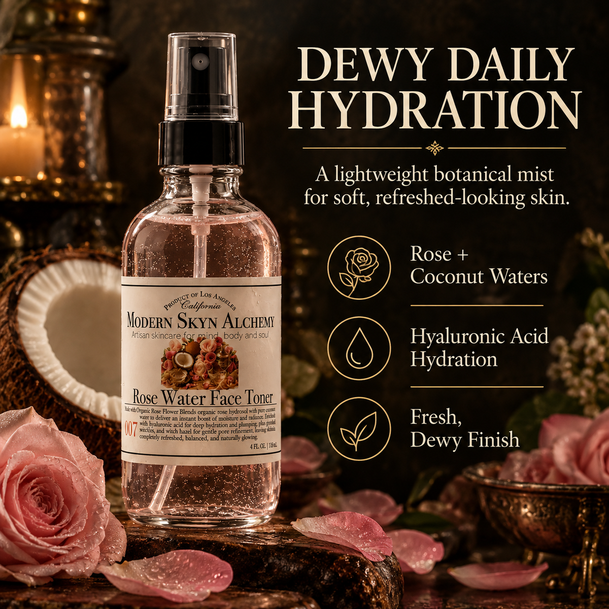 Rose Water Face Toner dewy daily hydration benefits
