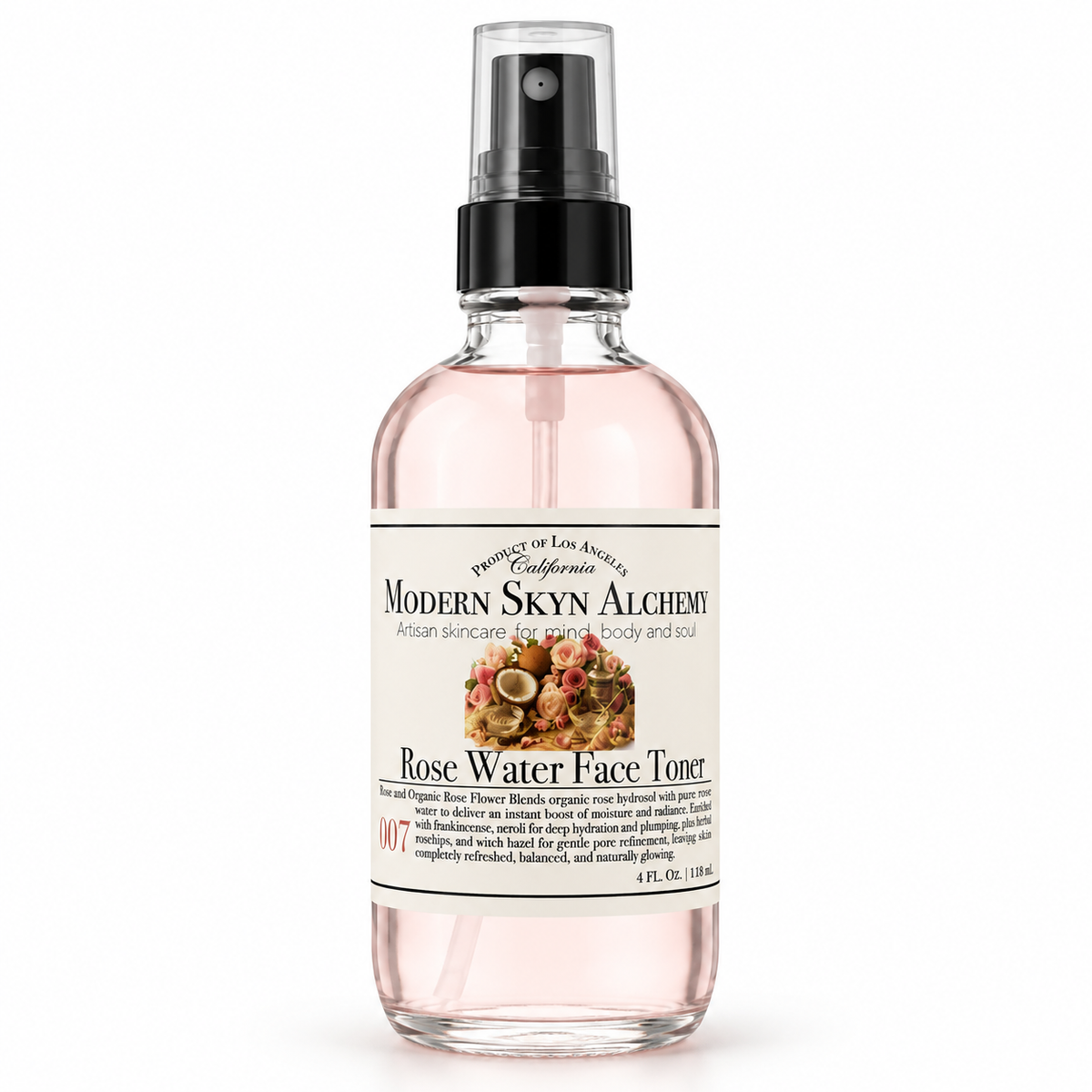 Modern Skyn Alchemy Rose Water Face Toner 4 oz on white background