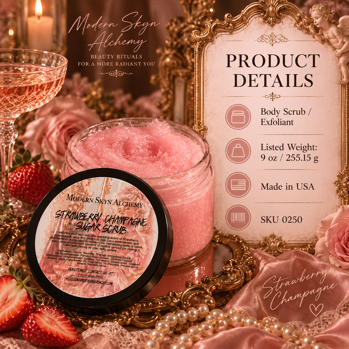 Strawberry Champagne Sugar Scrub product details