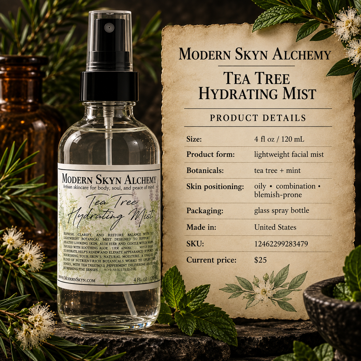 Modern Skyn Alchemy Tea Tree Hydrating Mist product details