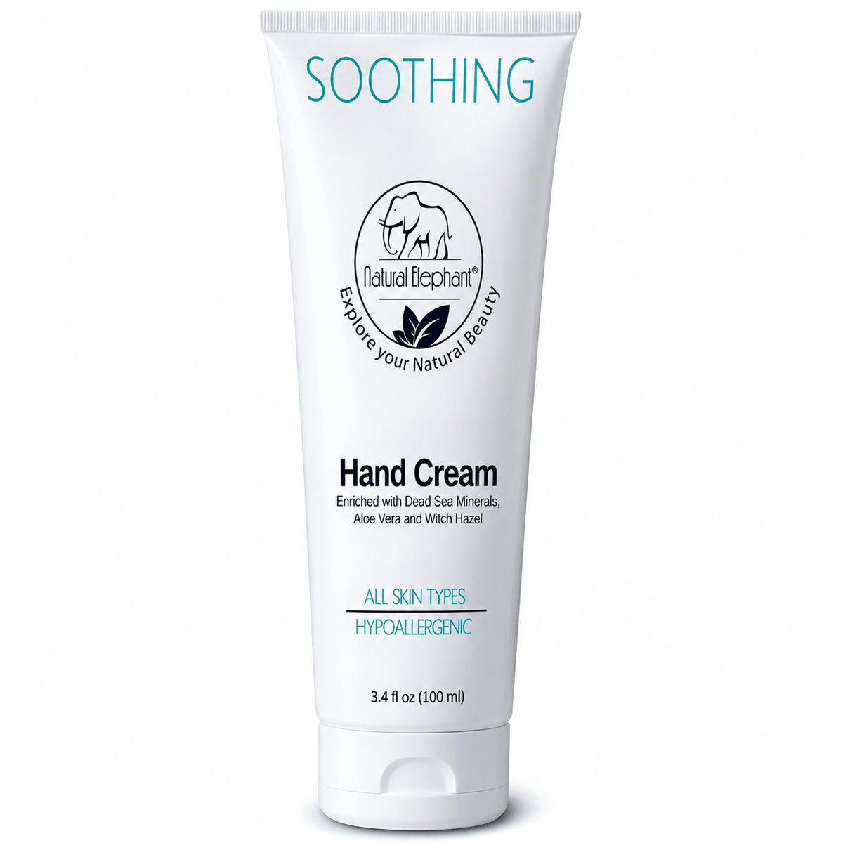 Natural Elephant Soothing Hand Cream 100 ml on white