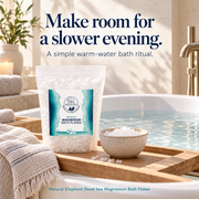 Natural Elephant magnesium flakes for a relaxing warm-water bath ritual