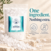Single ingredient magnesium chloride flakes without additives or preservatives