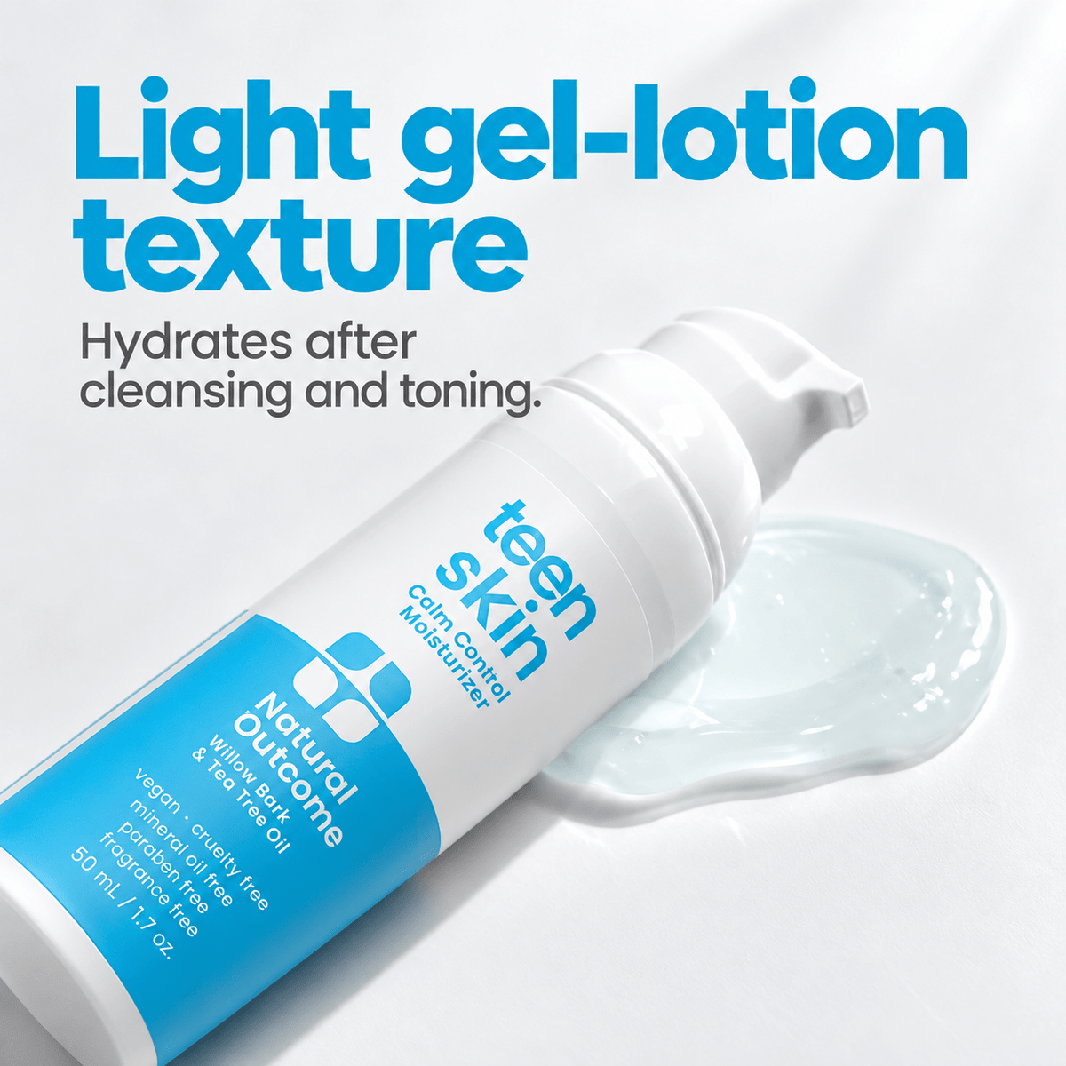 Natural Outcome Teen Skin Calm Control Moisturizer light gel-lotion texture