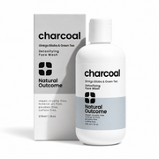 Natural Outcome Charcoal Detoxifying Face Wash 8 oz /236 mL bottle and carton on white