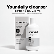 One Natural Outcome Charcoal Face Wash bottle, 8 oz /236 mL, with retail carton