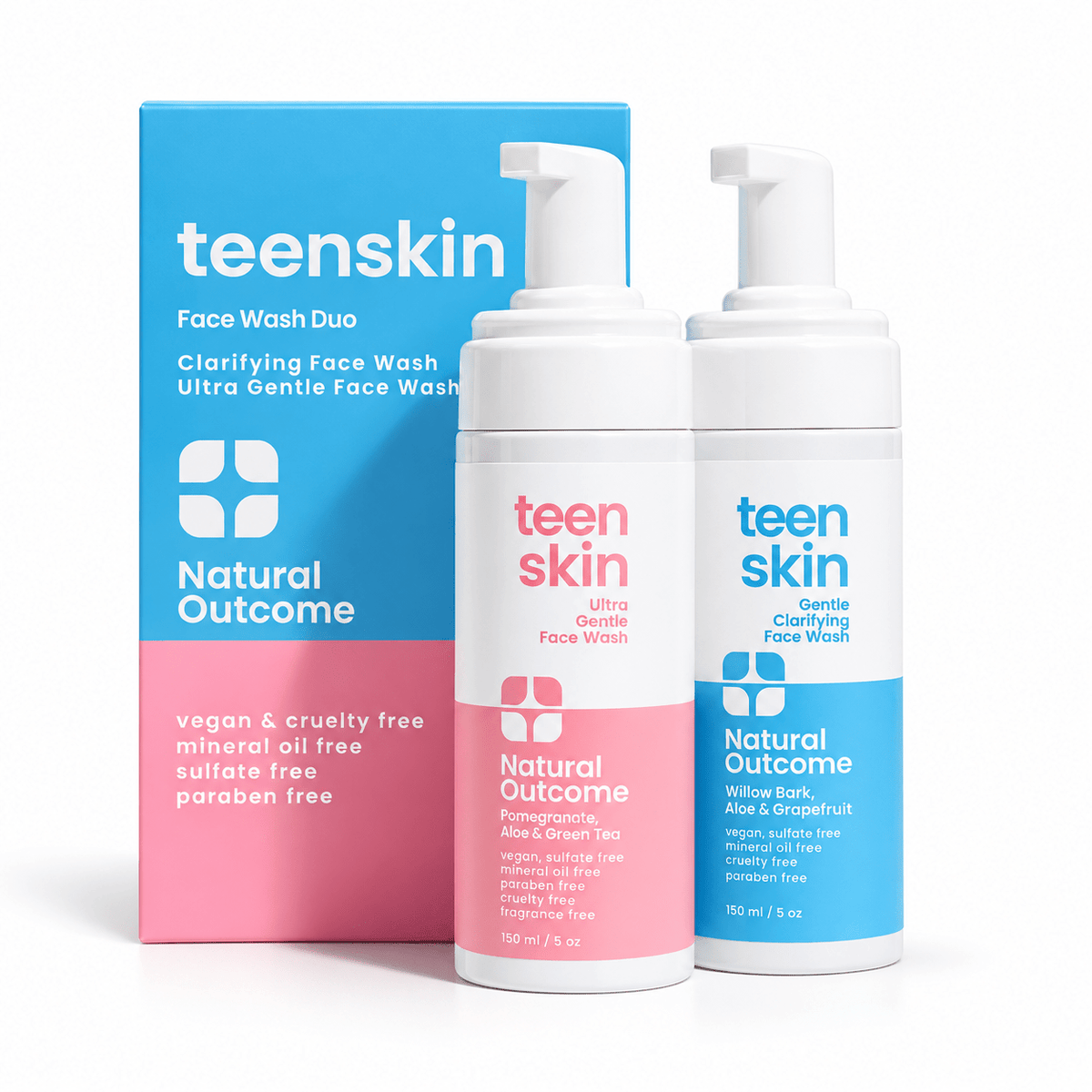 Natural Outcome Teen Skin Face Wash Duo 2 x 150 mL - main