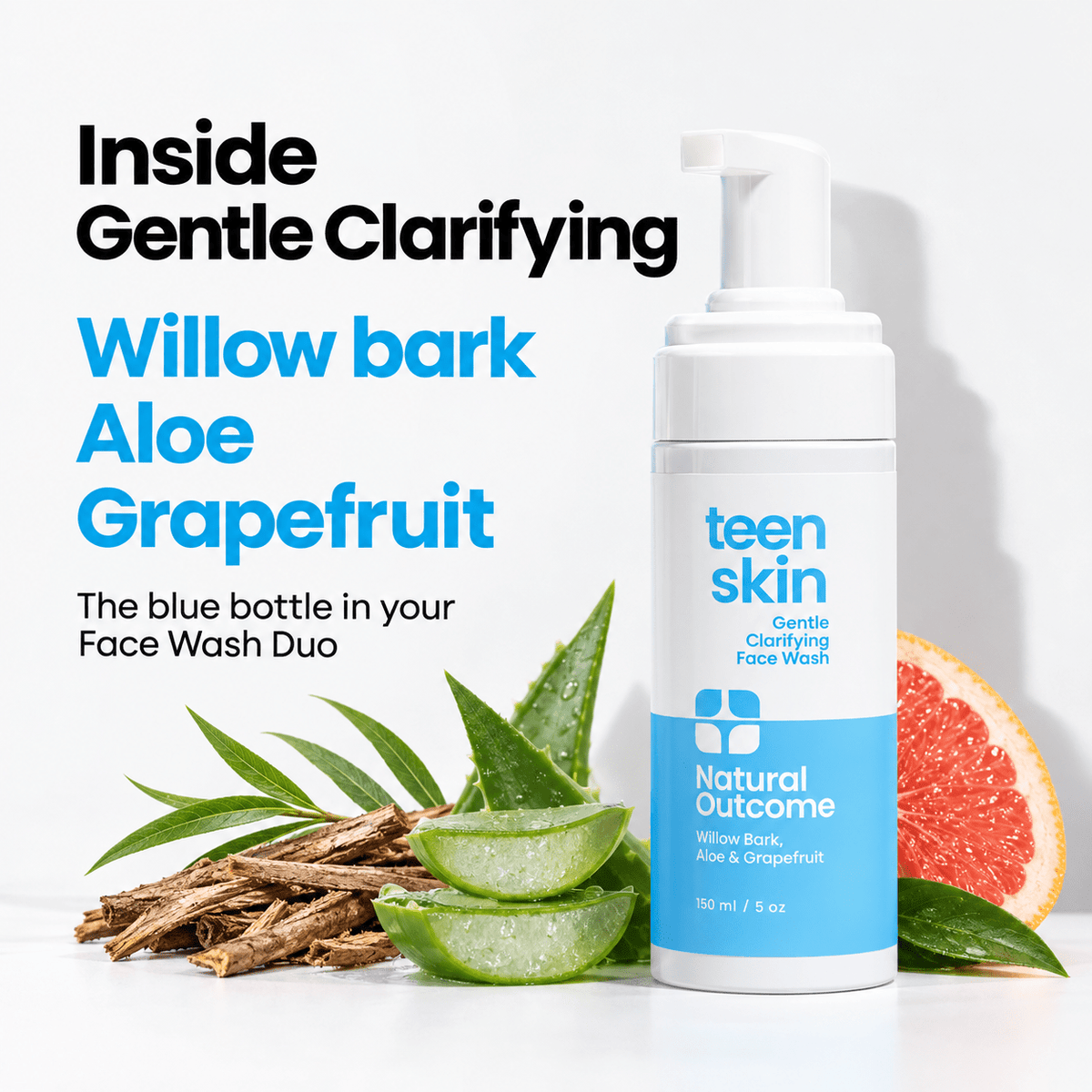 Natural Outcome Teen Skin Face Wash Duo 2 x 150 mL - clarifying-ingredients