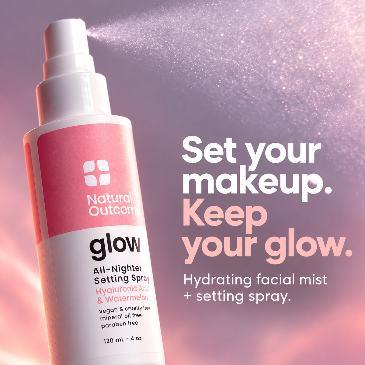 Natural Outcome Glow All-Nighter Setting Spray 120 mL - glow