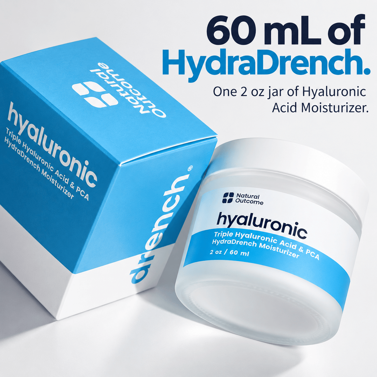 Single 2 oz 60 mL Natural Outcome HydraDrench moisturizer jar