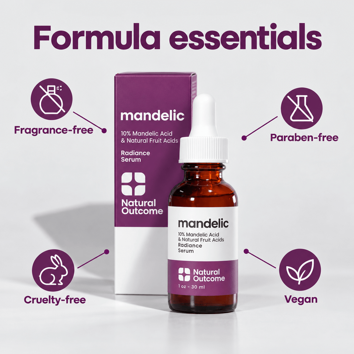 Natural Outcome Mandelic Radiance Serum 30 mL - formula