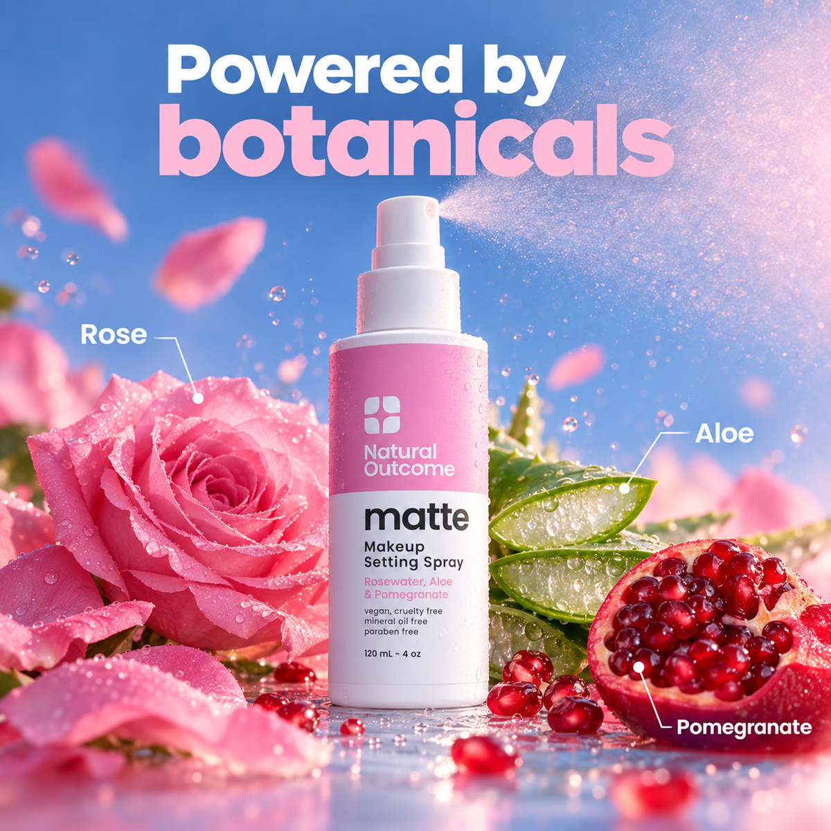 Natural Outcome Matte Makeup Setting Spray 120 mL - botanicals